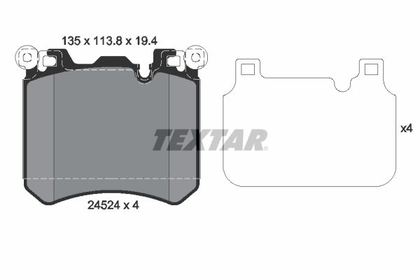 TEXTAR Комплект тормозных колодок, дисковый тормоз 2452401