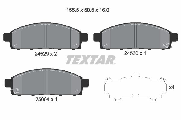 TEXTAR Комплект тормозных колодок, дисковый тормоз 2452901