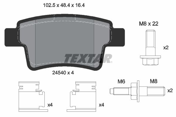 TEXTAR Комплект тормозных колодок, дисковый тормоз 2454001