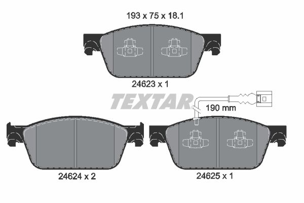 TEXTAR Комплект тормозных колодок, дисковый тормоз 2462301