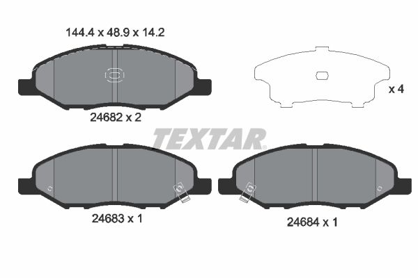 TEXTAR Комплект тормозных колодок, дисковый тормоз 2468201
