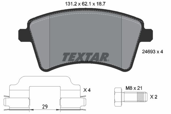 TEXTAR Комплект тормозных колодок, дисковый тормоз 2469301