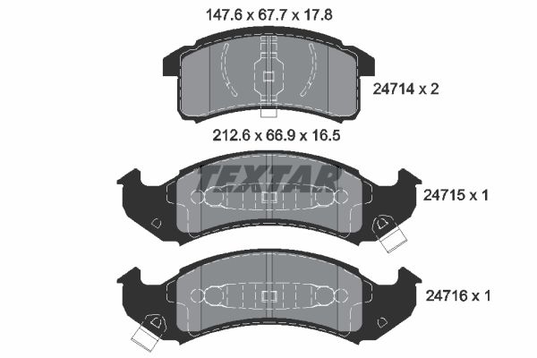 TEXTAR Комплект тормозных колодок, дисковый тормоз 2471401