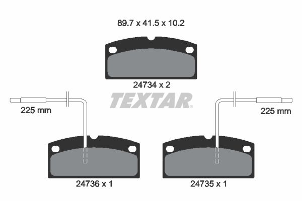 TEXTAR Комплект тормозных колодок, дисковый тормоз 2473401