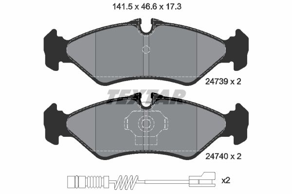TEXTAR Комплект тормозных колодок, дисковый тормоз 2473901