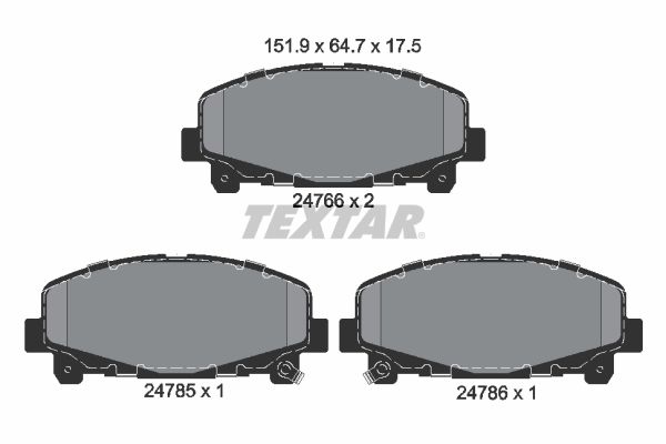 TEXTAR Комплект тормозных колодок, дисковый тормоз 2476601