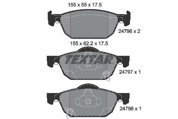 TEXTAR Комплект тормозных колодок, дисковый тормоз 2479601