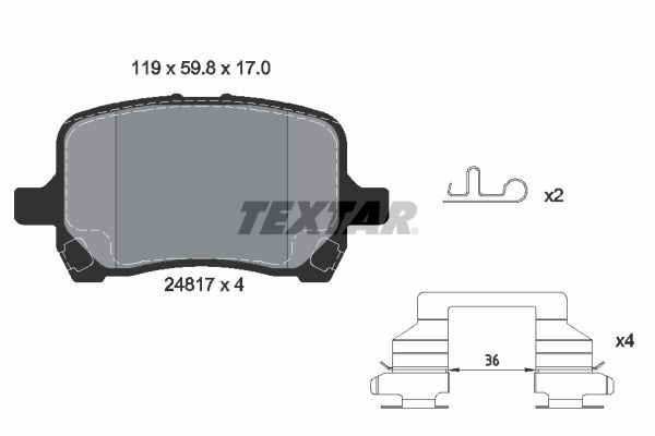 TEXTAR Комплект тормозных колодок, дисковый тормоз 2481701
