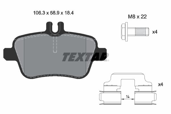 TEXTAR Комплект тормозных колодок, дисковый тормоз 2484801