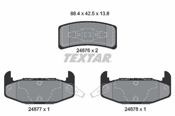 TEXTAR Комплект тормозных колодок, дисковый тормоз 2487601
