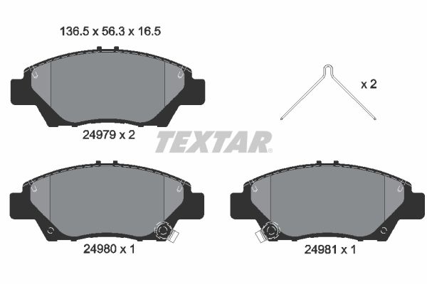 TEXTAR Комплект тормозных колодок, дисковый тормоз 2497901