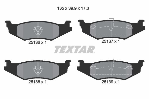 TEXTAR Комплект тормозных колодок, дисковый тормоз 2513601