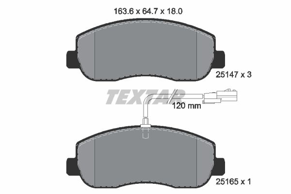 TEXTAR Комплект тормозных колодок, дисковый тормоз 2514701