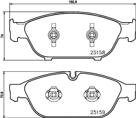 TEXTAR Комплект тормозных колодок, дисковый тормоз 2515801