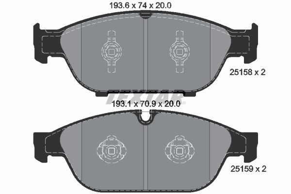 TEXTAR Комплект тормозных колодок, дисковый тормоз 2515802