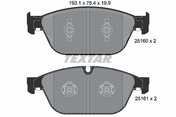 TEXTAR Комплект тормозных колодок, дисковый тормоз 2516002
