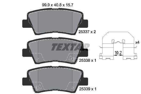 TEXTAR Комплект тормозных колодок, дисковый тормоз 2533701