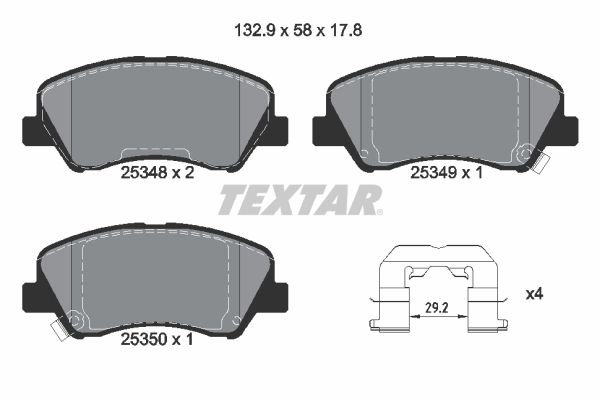 TEXTAR Bremžu uzliku kompl., Disku bremzes 2534801