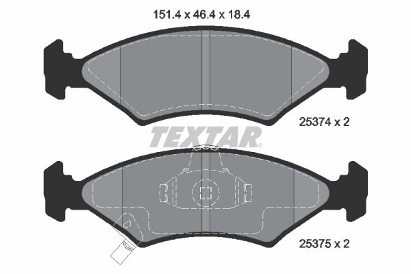 TEXTAR Комплект тормозных колодок, дисковый тормоз 2537401