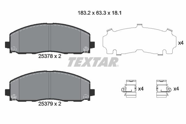 TEXTAR Комплект тормозных колодок, дисковый тормоз 2537801