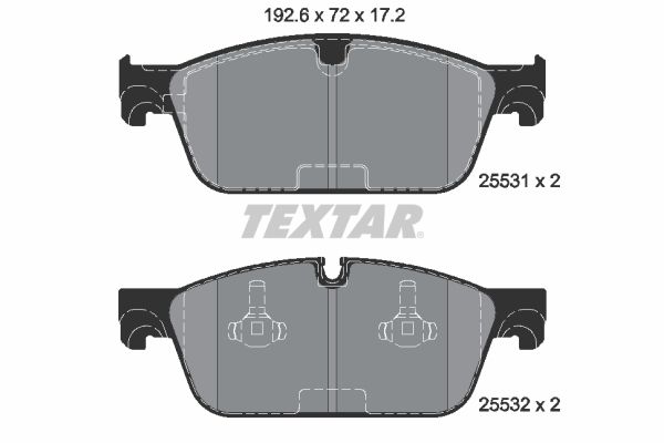 TEXTAR Комплект тормозных колодок, дисковый тормоз 2553103