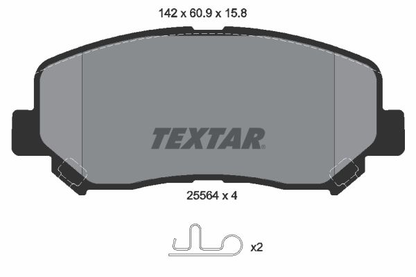 TEXTAR Комплект тормозных колодок, дисковый тормоз 2556401