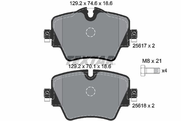 TEXTAR Комплект тормозных колодок, дисковый тормоз 2561701