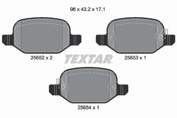 TEXTAR Комплект тормозных колодок, дисковый тормоз 2565201