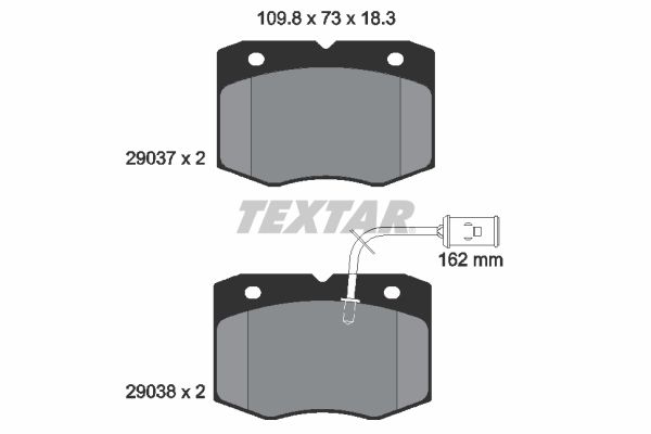 TEXTAR Комплект тормозных колодок, дисковый тормоз 2903701