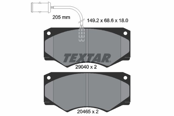 TEXTAR Комплект тормозных колодок, дисковый тормоз 2904001
