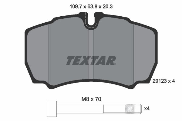 TEXTAR Комплект тормозных колодок, дисковый тормоз 2912303