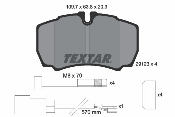 TEXTAR Комплект тормозных колодок, дисковый тормоз 2912307