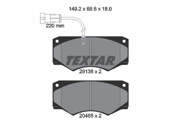 TEXTAR Комплект тормозных колодок, дисковый тормоз 2913801
