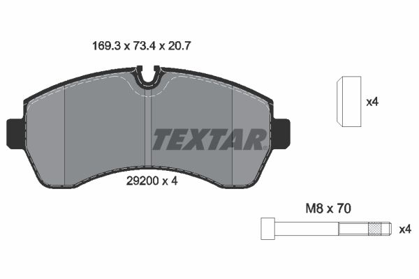 TEXTAR Bremžu uzliku kompl., Disku bremzes 2920001