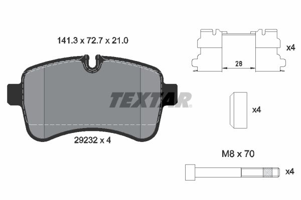 TEXTAR Комплект тормозных колодок, дисковый тормоз 2923201