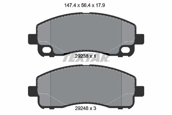 TEXTAR Комплект тормозных колодок, дисковый тормоз 2923801