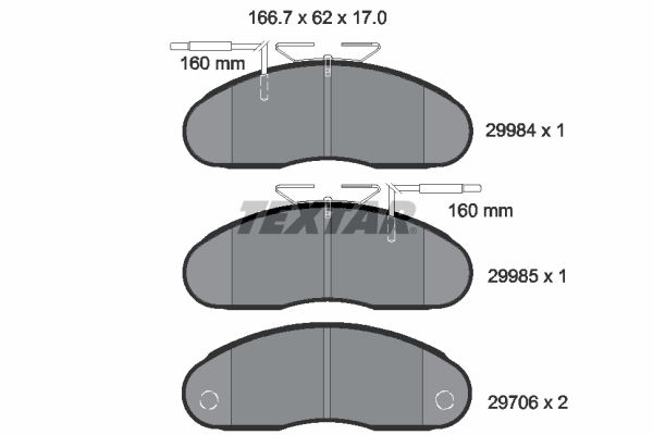 TEXTAR Комплект тормозных колодок, дисковый тормоз 2998401