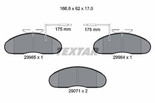 TEXTAR Комплект тормозных колодок, дисковый тормоз 2998501