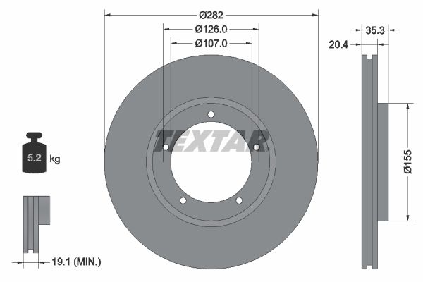 TEXTAR Тормозной диск 92006107