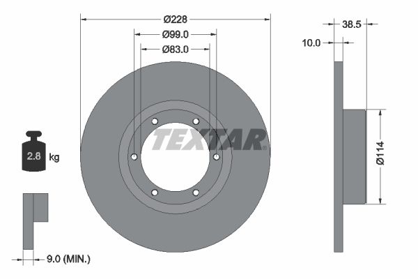 TEXTAR Bremžu diski 92009200