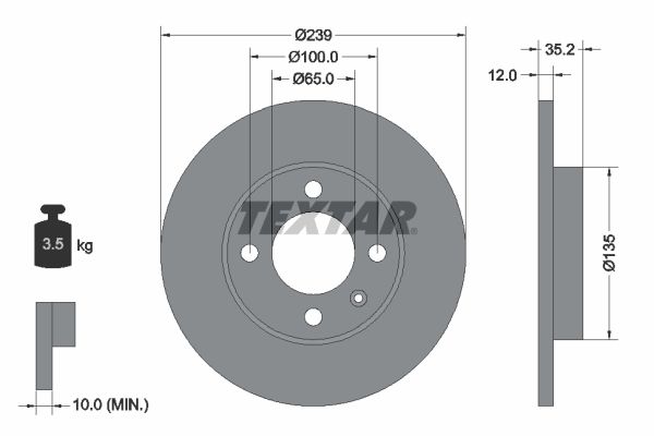 TEXTAR Bremžu diski 92010600