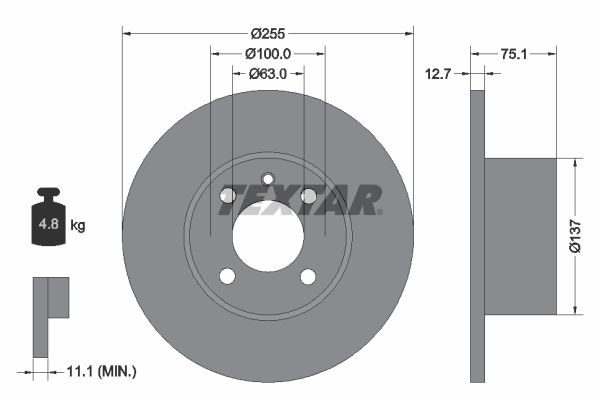 TEXTAR Тормозной диск 92011600