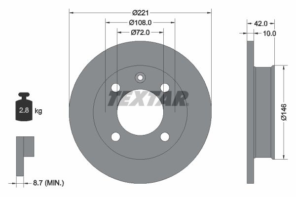 TEXTAR Тормозной диск 92011900