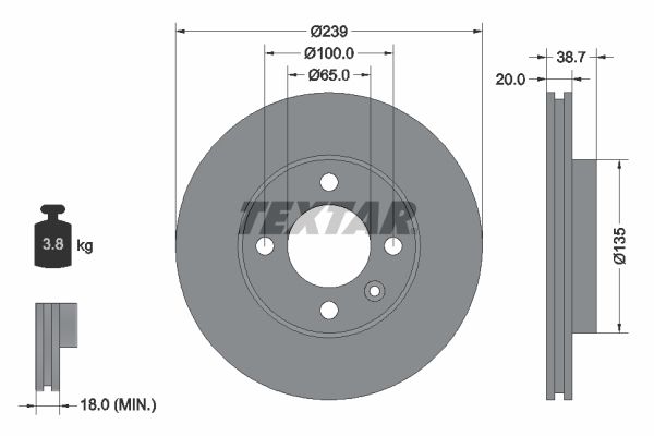 TEXTAR Bremžu diski 92012100