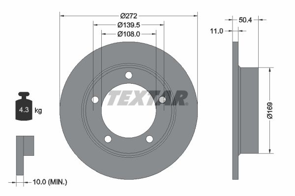 TEXTAR Тормозной диск 92019900