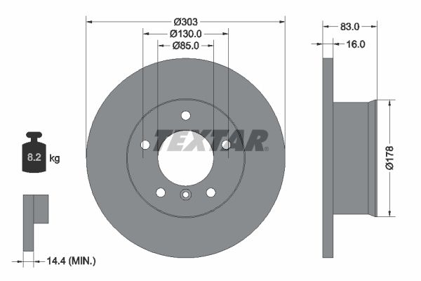 TEXTAR Тормозной диск 92020300