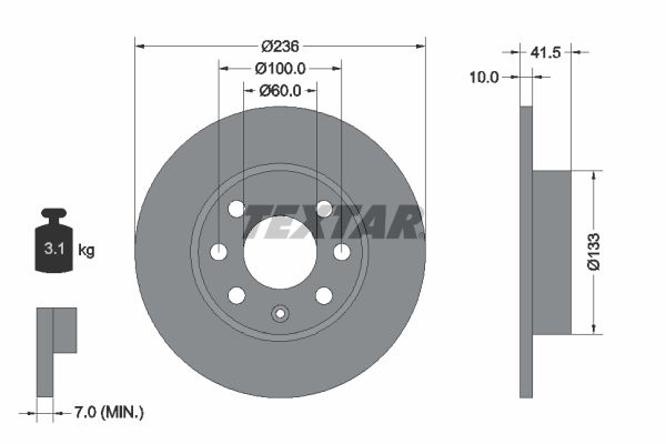 TEXTAR Тормозной диск 92020800