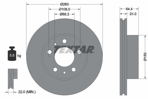 TEXTAR Bremžu diski 92021800