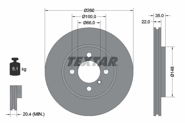 TEXTAR Bremžu diski 92026500