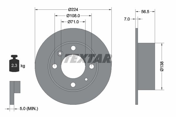 TEXTAR Тормозной диск 92026900